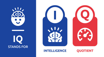 IQ sign vector. Intellectual quotient IQ intelligence icon in graphic design. - obrazy, fototapety, plakaty