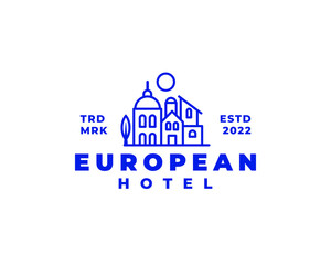 european style building logo concept. Vector illustration