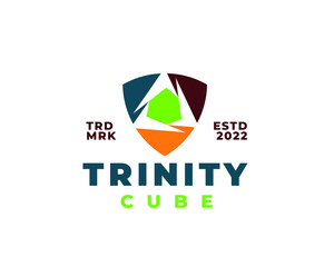 mark triangle cube shield logo concept. Vector illustration
