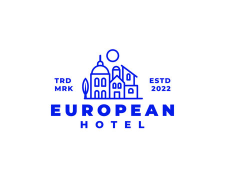 european style building logo concept. Vector illustration