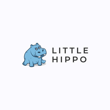 Little Hippo Cute Character Design 