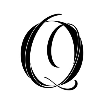 oq, qo, monogram logo. Calligraphic signature icon. Wedding Logo Monogram. modern monogram symbol. Couples logo for wedding