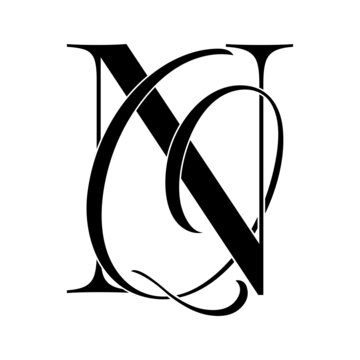 nq, qv, monogram logo. Calligraphic signature icon. Wedding Logo Monogram. modern monogram symbol. Couples logo for wedding