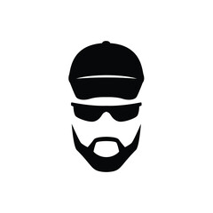 Man face icon vector isolated on white, sign and symbol illustration.