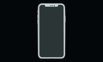 Black smartphone with blank screen isolated on white background. Mockup to showcasing mobile web-site design or screenshots your applications - Clipping Path	
