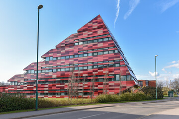 Nottingham, England - January 22, 2022: Jubilee Campus is a modern campus which is part of The University of Nottingham and is located only one mile from University Park. - obrazy, fototapety, plakaty