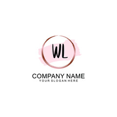 WL Initial handwriting logo vector. Hand lettering for designs