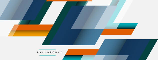 Vector background. Abstract overlapping color lines design with shadow effects. Illustration for wallpaper banner background or landing page