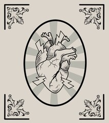 illustration vector graphic of heart art work,hand drawn,ornament,suitable for background,print,etc.
