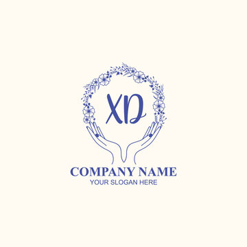 XD initial hand drawn wedding monogram logos