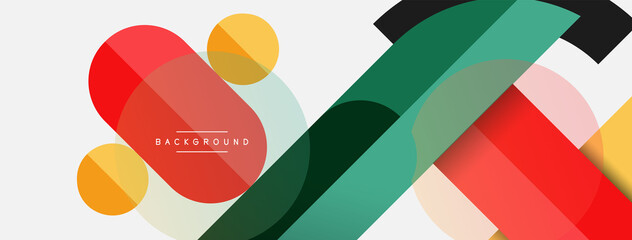 Round geometric shapes lines and circles. Vector template for wallpaper banner background or landing page