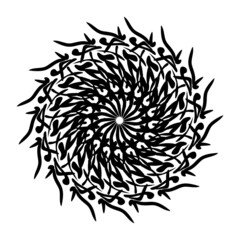 mandala design black and white background 