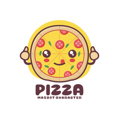 vector pizza cartoon mascot, suitable for, logos, prints, stickers, etc