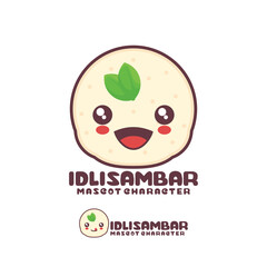 vector idli sambar mascot cartoon, traditional indian food illustration