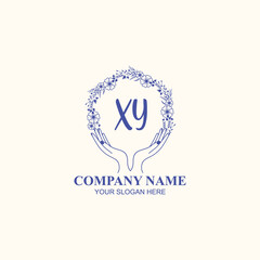 XY initial hand drawn wedding monogram logos