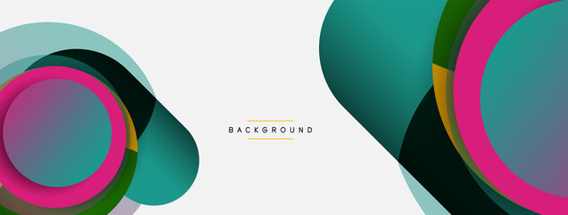 Creative geometric wallpaper. Minimal abstract background. Circles composition vector illustration for wallpaper banner background or landing page