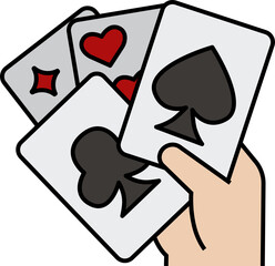 Card Icon. Amusement park concept outline style icon