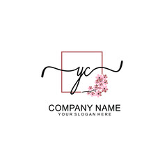Initial YC beauty monogram and elegant logo design  handwriting logo of initial signature
