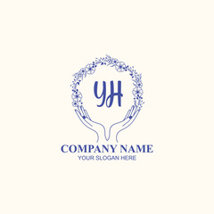 YH initial hand drawn wedding monogram logos