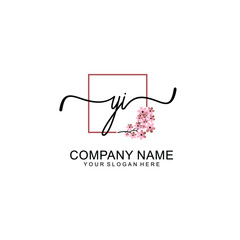 Initial YI beauty monogram and elegant logo design  handwriting logo of initial signature
