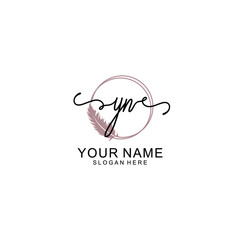 Initial YN beauty monogram and elegant logo design  handwriting logo of initial signature - obrazy, fototapety, plakaty