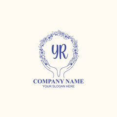 YR initial hand drawn wedding monogram logos