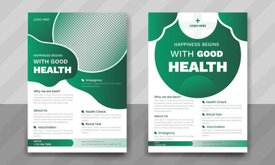 Modern Healthcare Medical Flyer Design for Business Agency. a4 template design leaflet with cover vector illustration
