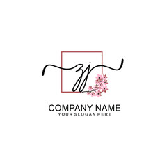 Initial ZJ beauty monogram and elegant logo design  handwriting logo of initial signature