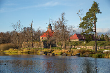 October sunny day at the ancient Korela fortress. Priozersk, Russia