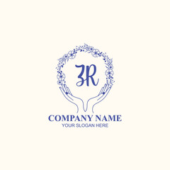 ZR initial hand drawn wedding monogram logos