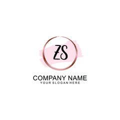 ZS Initial handwriting logo vector. Hand lettering for designs