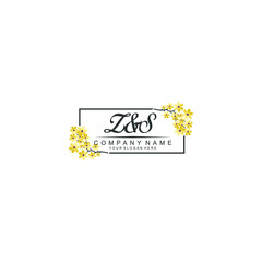 ZS Initial handwriting logo vector. Hand lettering for designs