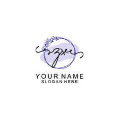 Initial ZX beauty monogram and elegant logo design  handwriting logo of initial signature