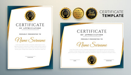 elegant certificate template design for multipurpose use - obrazy, fototapety, plakaty