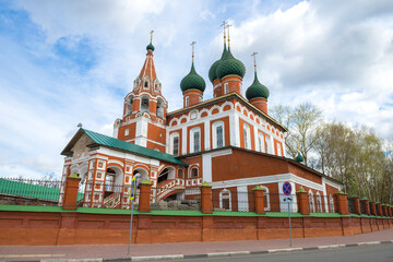 Fototapeta na wymiar The ancient church of Michael the Archangel close-up on a May day. Yaroslavl, Golden Ring of Russia