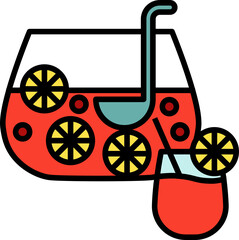 Punch Icon. Drink and Beverage concept outline style icon