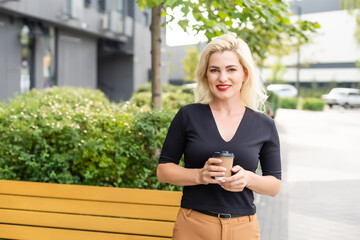 woman with coffee, enjoying weekend.