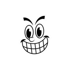 Cartoon face icon design template vector isolated