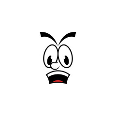 Cartoon face icon design template vector isolated