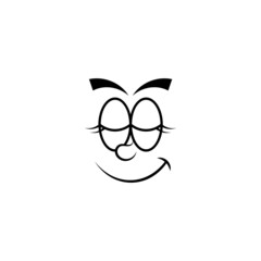 Cartoon face icon design template vector isolated