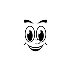 Cartoon face icon design template vector isolated