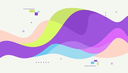 Fototapeta premium Dynamic wave abstract background design vector with cute color Premium Vector