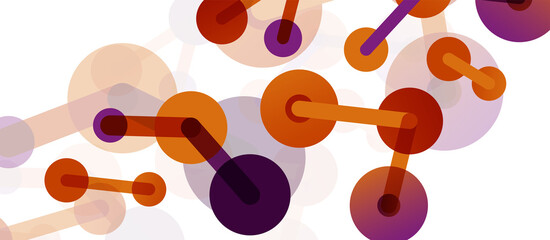 Line points connections geometric abstract background. Circles connected by lines. Trendy techno business template for wallpaper, banner, background or landing