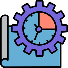 Creative Time Management Icon. Creative design thinking concept icon style
