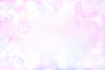 春のイメージしたピンクの背景 光 キラキラ 梅 桜 ひな祭り フレーム パステルカラー - obrazy, fototapety, plakaty