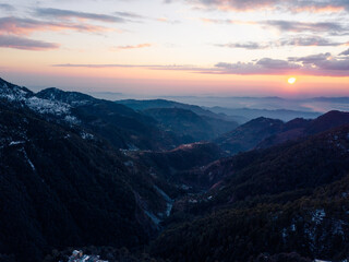 Fototapeta na wymiar Sunset views of Dalhousie Himachal Pradesh, India.