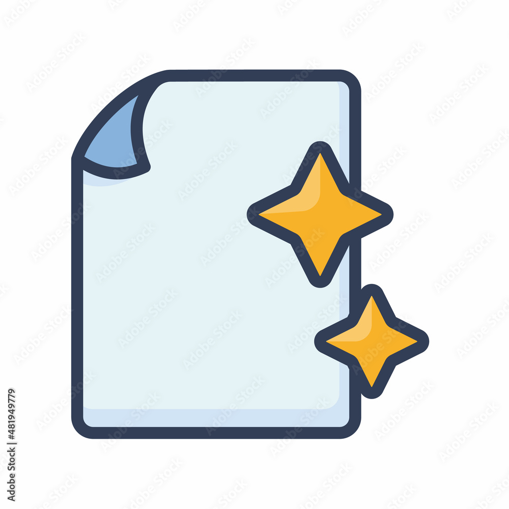 Wall mural new document file paper blank single isolated icon with filled line style