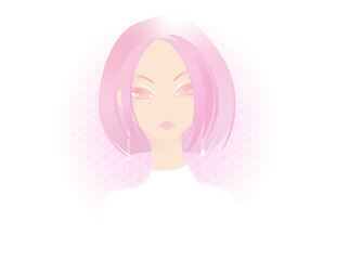 ピンクの髪の女性