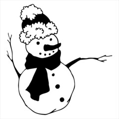 Snowman and hat. Vector (5)