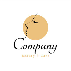 beauty face vector logo design